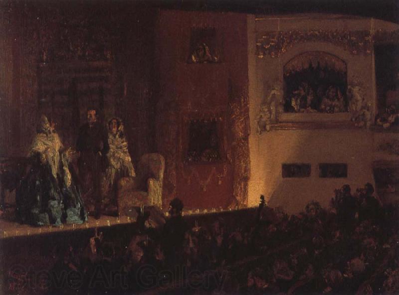 Adolph von Menzel The Theatre du Gymnase Spain oil painting art
